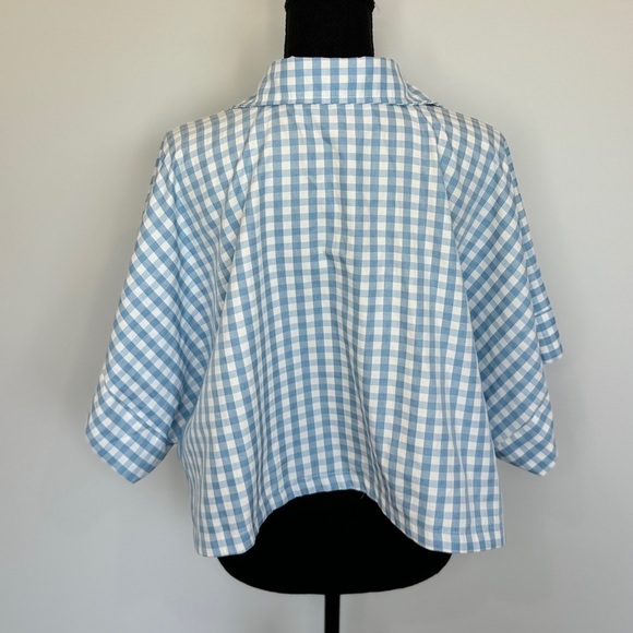 Hers & Mine Blue and White Checkered Button Up (Small) - Picture 5 of 10